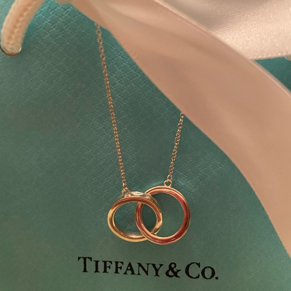 Tiffany & Co. Jewelry - Authentic Tiffany&Co Sterling Silver Interlocking Circle Pendant with Pouch